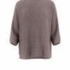 Ivy-organic-cotton-jumper-mole-colour-front-view - Ochre Knitwear organic cotton jumper in stone marl colour front view