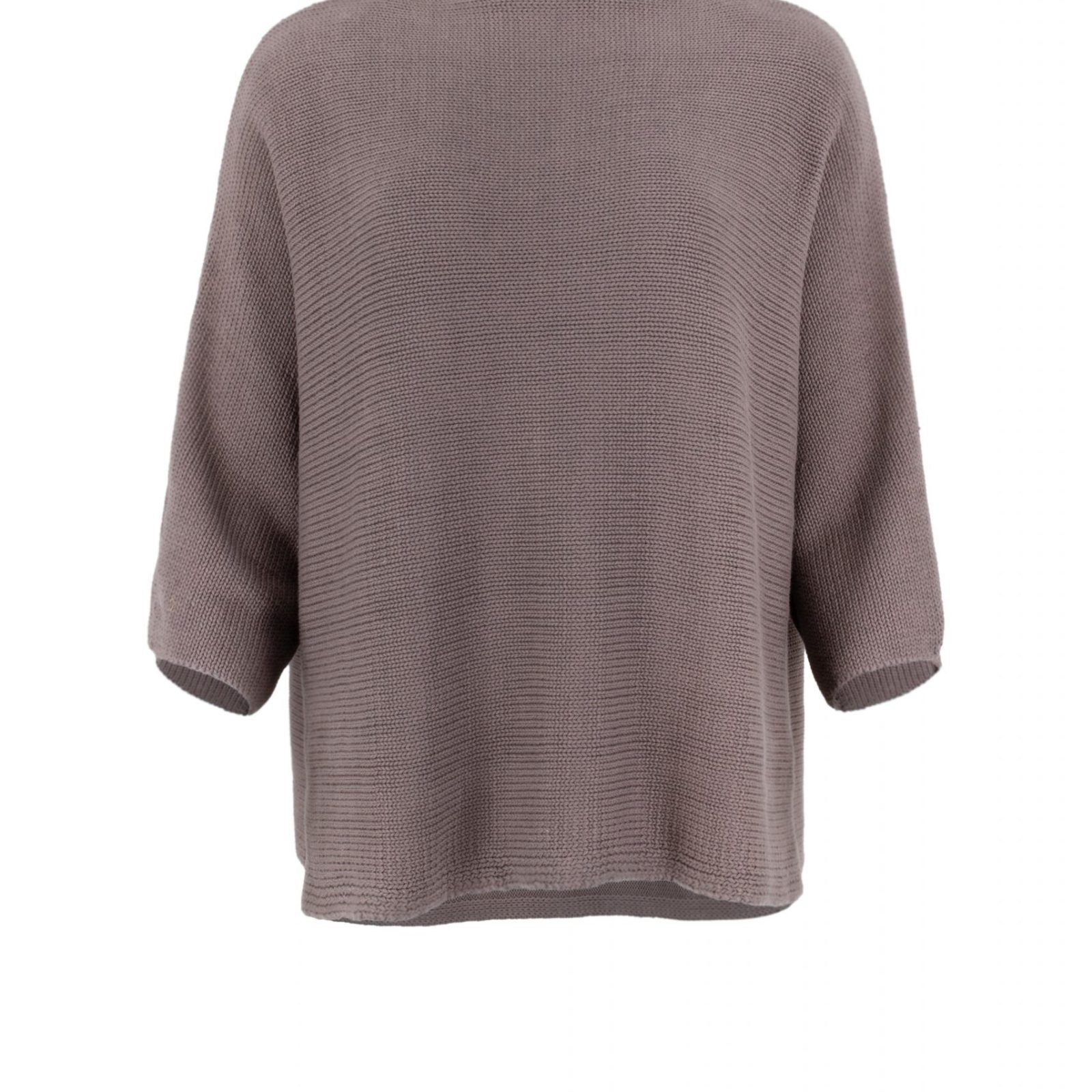 organic cotton jumper in stone marl colour front view