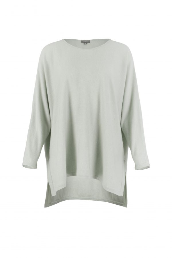 tunic top with long sleeves and turtle neck in mist colour front view