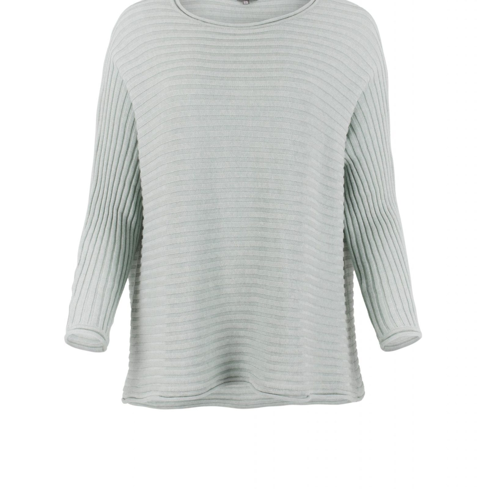 cotton jumper with long sleeves boat neck in mercury colour front view