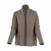 shawl collar cardigan in mocha colour front view