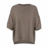 a jumper featuring dropped shoulders, presented in a vibrant mocha colour, and shown from the front view