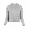 jumper with a short cut, long sleeves, in silver marl colour, front view