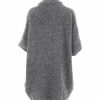 a mohair cardigan featuring short sleeves, two side pockets, and a cocoon shape, presented in a back view