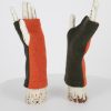 wrist warmers in two contrasting colours