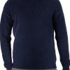 Ed-fishermans-jumper-navy - Ochre Knitwear fisherman's jumper in navy colour presented by male model
