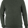 Ed-fishermans-jumper-fir-green - Ochre Knitwear fishermans jumper in fir green colour presented by male model
