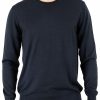 Scott-crew-neck-jumper-ebony-colour - Ochre Knitwear crew neck jumper with long sleeves made of merino in ebony colour front view
