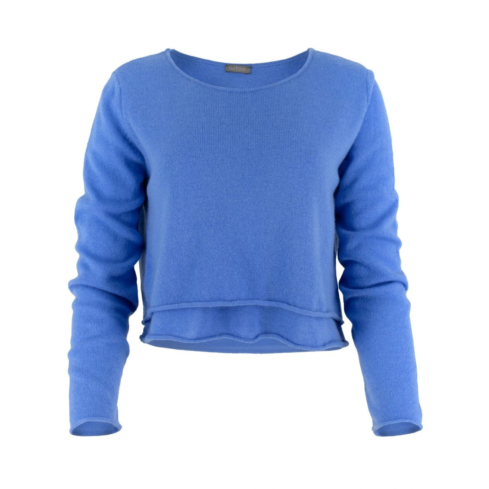 Star-jumper-sky-colour - Ochre Knitwear jumper with long sleeves, scooped neckline and double bodice layer in sky colour