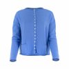 cardigan with long sleeves, decorative buttons in sky colour