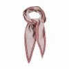 Bontie bandana scarf in oatmeal with rust contrast fine stripe border – cashmere mix, 125cm