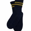 Socks with stripe, ochre knitwear cashmere lambswool rib socks with double stripe – Navy with Moss stripes