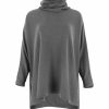 oversized jumper with turtle neck in smoke colour front view
