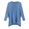 tunic top with long sleeves and turtle neck in sky colour front view