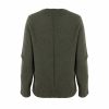cashmere mix jumper with long sleeves, crew neck, deep ribbed cuffs, deep ribbed hem and subtle centre-back seam detail in fir green colour