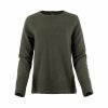 jumper in fir green – women’s cashmere mix crew neck, front view