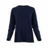 jumper in navy – women’s cashmere mix crew neck, front view