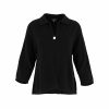 one button cardigan with collar, open front and long sleeves in black colour, front view