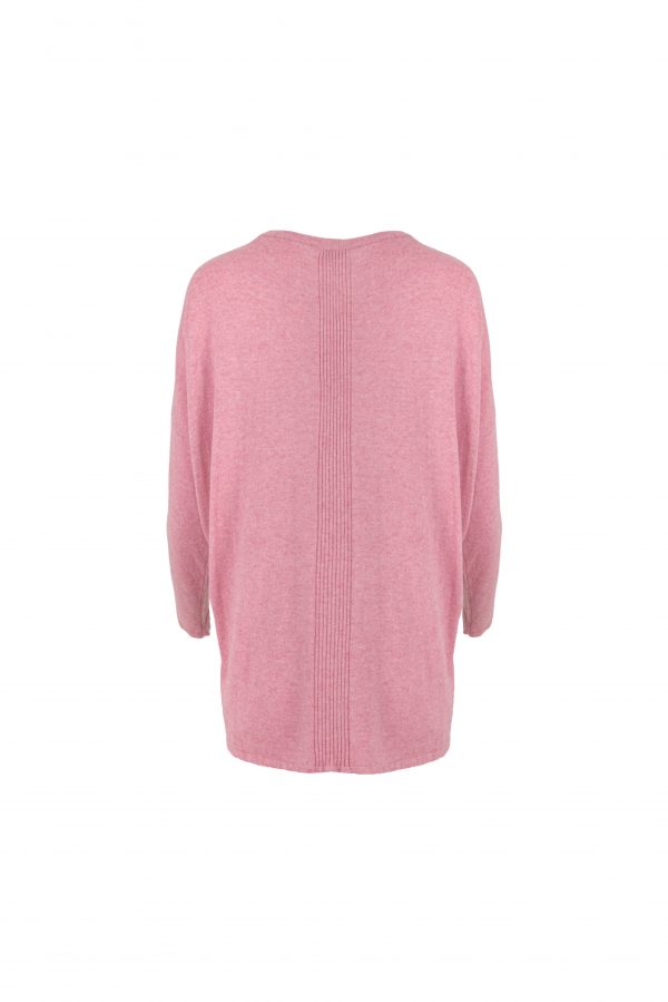 Kitty cashmere blend relaxed jumper with drop shoulders, longer back hem and ribbed back panel detail in soft luxury knit
