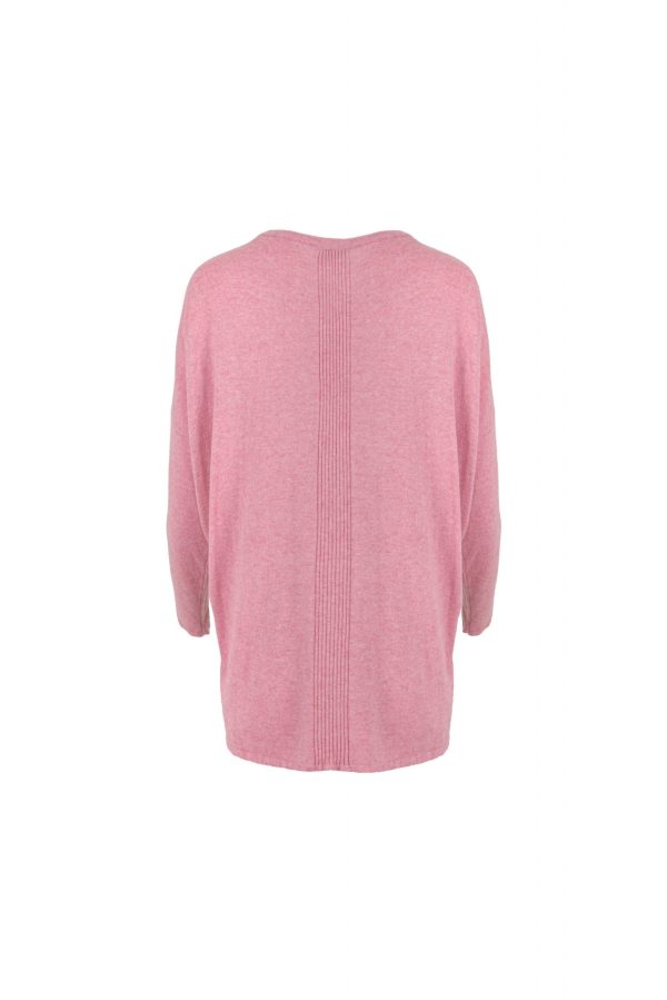 Kitty cashmere blend relaxed jumper with drop shoulders, longer back hem and ribbed back panel detail in soft luxury knit