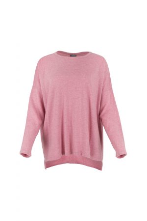 Kitty cashmere blend relaxed jumper with drop shoulders, longer back hem and ribbed back panel detail in soft luxury knit
