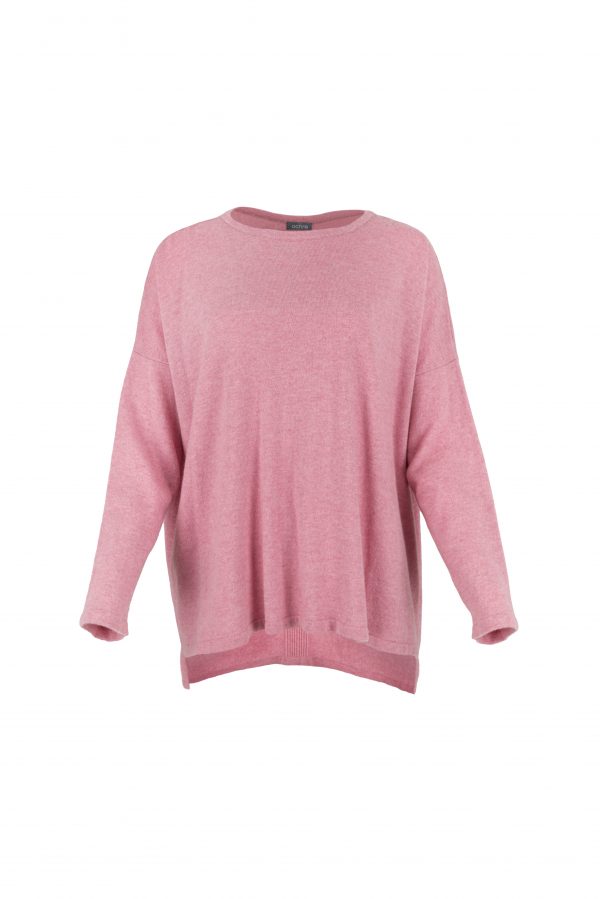 Kitty cashmere blend relaxed jumper with drop shoulders, longer back hem and ribbed back panel detail in soft luxury knit