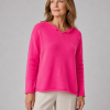 Row-cashmere-blend-jumper-fluro-pink-front-model - Ochre Knitwear