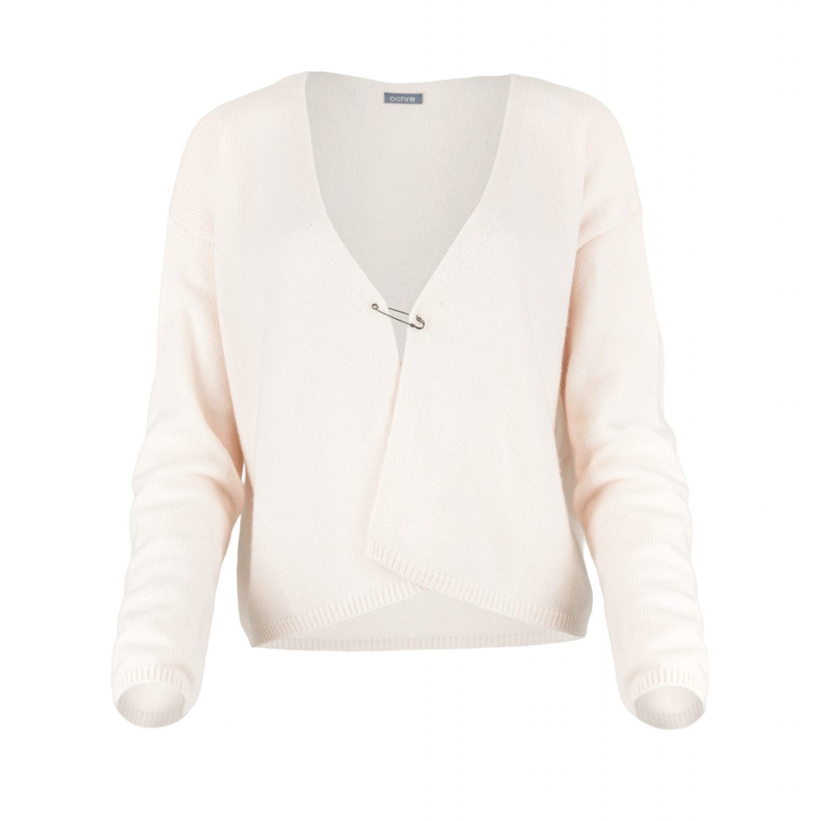 V-neck cardigan in soft cashmere blend knitwear front view