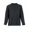 cotton jumper by Ochre Knitwear, front view with rolled neckline, raglan sleeves and softly curved hem
