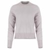 crew neck cashmere blend jumper with ribbed neckline and hem front view