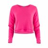 jumper with long sleeves, scooped neckline and double bodice layer in fluro pink colour