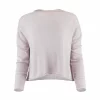 jumper with a short cut, long sleeves, in orchid ice colour, front view