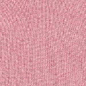 Close-up of pink knitted fabric with uniform stitches, showing soft texture in dusty pink color.