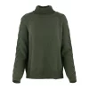 cable sleeve roll neck jumper with high ribbed collar, raised sleeve detail, deep ribbed hem and relaxed winter knit shape.