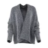 mercy-kid-mohair-cardigan-front - Ochre Knitwear kid mohair cardigan with relaxed drape, long sleeves and soft brushed mohair texture