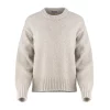 chunky crew neck jumper with ribbed neckline, deep ribbed hem and relaxed sleeves, front view