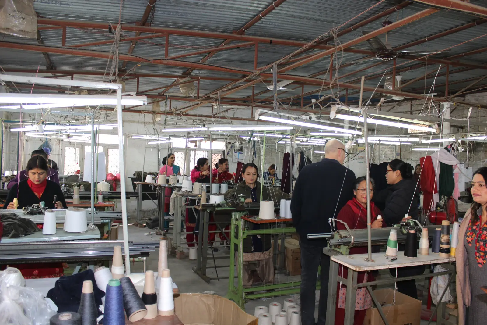 Inside Ochre Knitwear’s own working factory in Kathmandu, Nepal